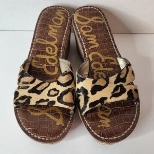 Sam Edelman Leopard Print wedges 7M